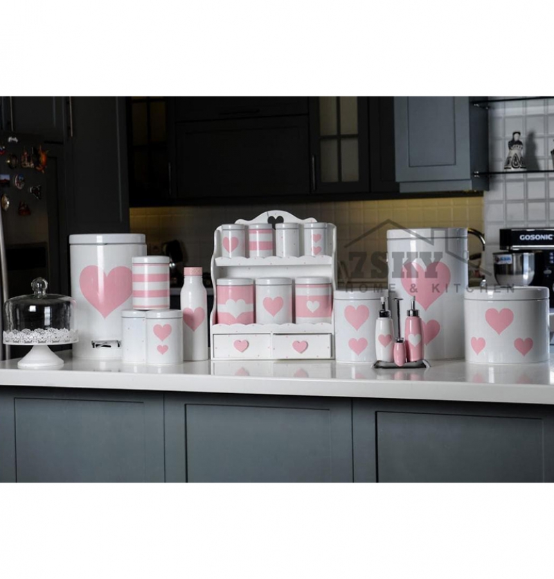 Fantasy white-pink kitchen set