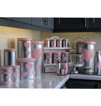 Pink Silver Fantasy kitchen set 23 pieces metallic