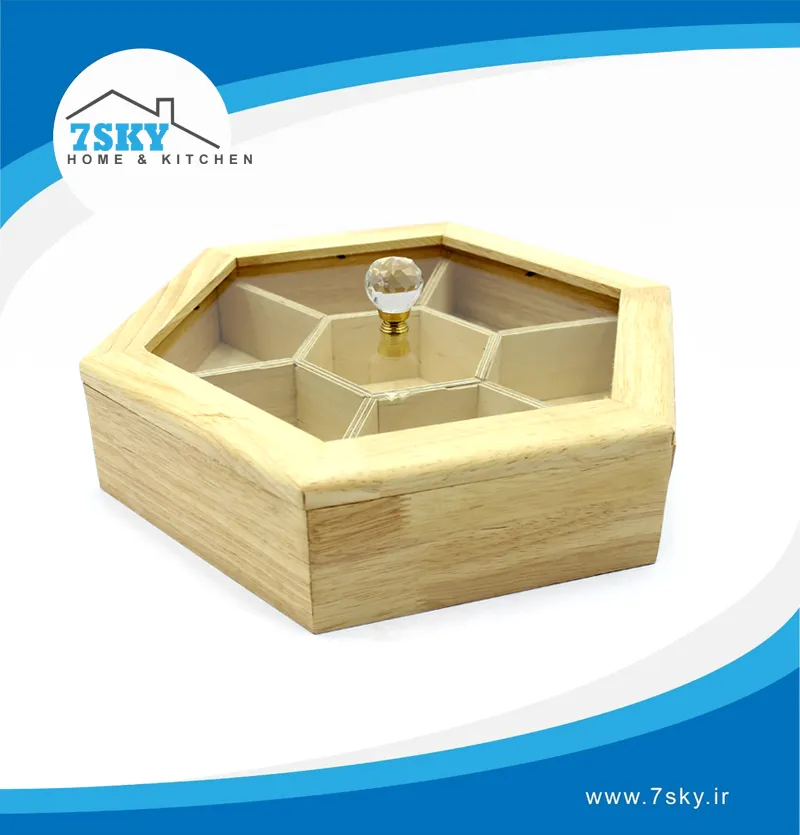 جعبه تی بگ 6 ضلعی 7خانه کوچک