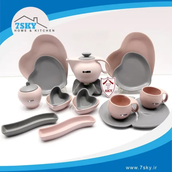 صبحانه خوری 19 پارچه ریتا طوسی کالباسی