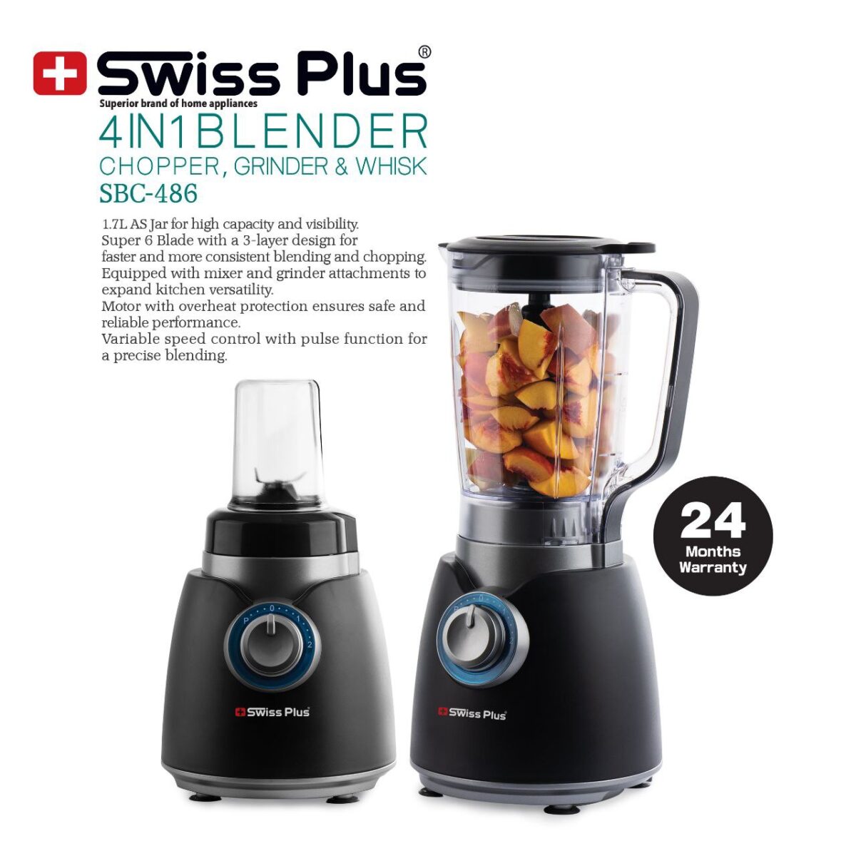 مخلوطکن و آسیاب سوئیس پلاس مدل SBC‑486 مخلوطکن و آسیاب سوئیس پلاس مدل SBC‑486