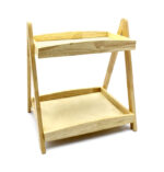 استند دوطبقه چوبی مستطیل