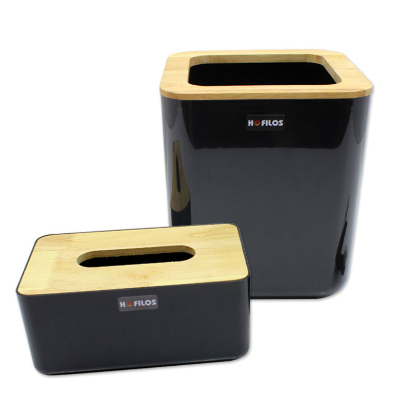 سطل و جادستمال رایان با درب بامبو