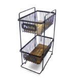 جاپیازی تلن مستطیل دو طبقه | نظم‌دهنده فلزی و چوبی آشپزخانه