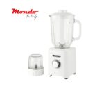 آسیاب و مخلوطکن موندو مدل MBG-270 آسیاب و مخلوطکن موندو مدل MBG-270 با توان 500 وات و طراحی کلاسیک، یکی از محصولات کارآمد و پرطرفدار برند موندو است. این دستگاه با پارچ شیشهای مقاوم و تیغههای استیل ضدزنگ، امکان تهیه انواع نوشیدنیها، شیک و اسموتی و همچنین آسیاب کردن خشکبار و ادویه را برای شما فراهم میسازد.
