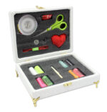 جعبه نخ و سوزن چرمی لوکس | ست کامل خیاطی در رنگهای شیک