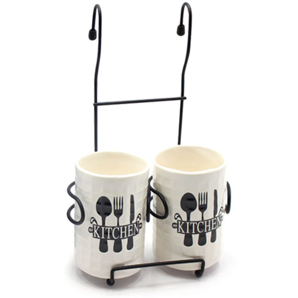 جا قاشقی دسینی سرامیکی دو قلو