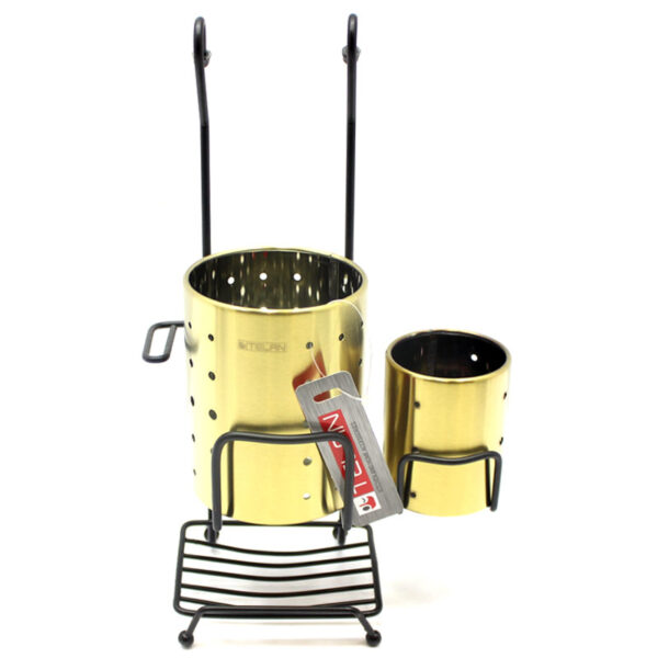 جا قاشقی ۲ قلو طلایی آویز با جا اسکاچی