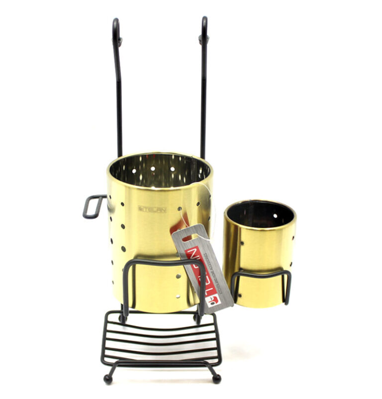 جا قاشقی ۲ قلو طلایی آویز با جا اسکاچی