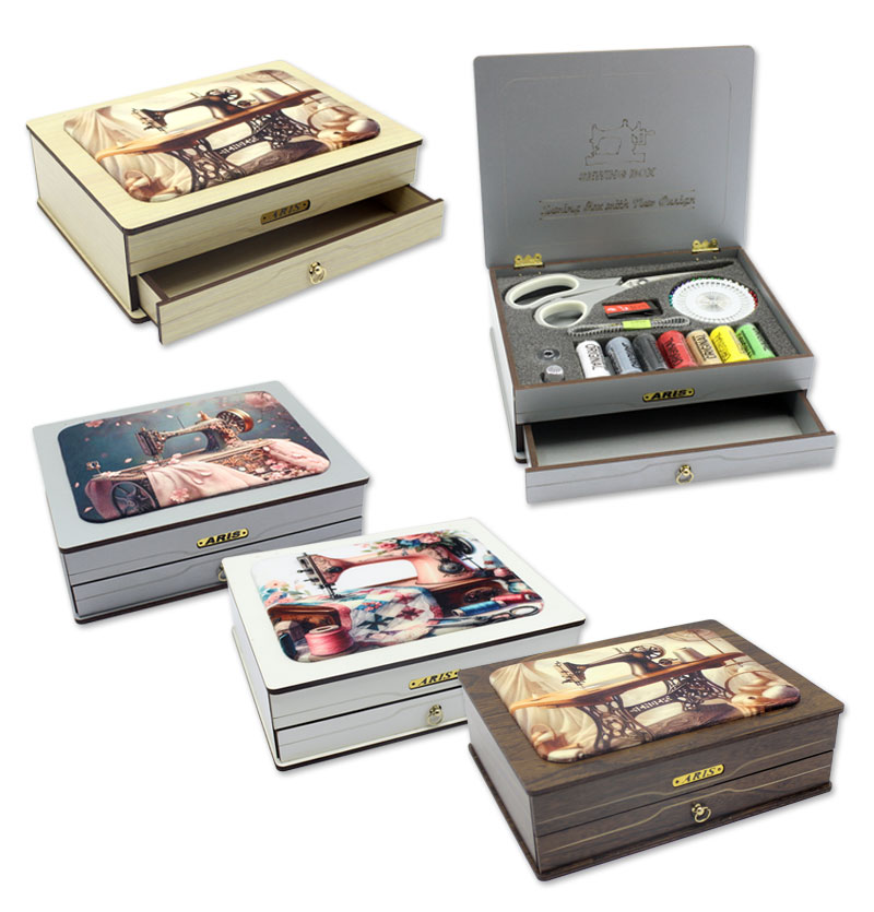 جعبه نخ و سوزن آریس مدل ارکیده | ست کامل خیاطی با طراحی کلاسیک و کشوی کاربردی جعبه نخ و سوزن آریس مدل ارکیده | ست کامل خیاطی با طراحی کلاسیک و کشوی کاربردی