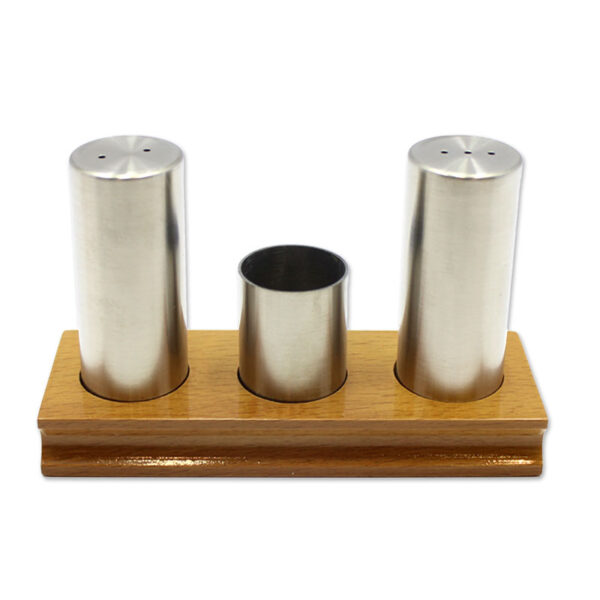 نمکپاش استیل جفتی با جا خلالی