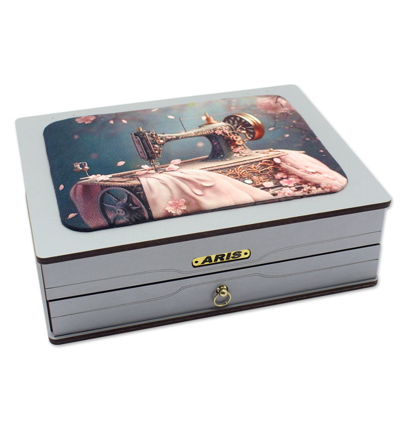 جعبه نخ و سوزن آریس مدل ارکیده | ست کامل خیاطی با طراحی کلاسیک و کشوی کاربردی جعبه نخ و سوزن آریس مدل ارکیده | ست کامل خیاطی با طراحی کلاسیک و کشوی کاربردی