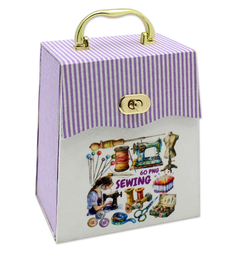 جعبه نخ و سوزن آریس | ست کامل خیاطی کیفی با دسته طلایی جعبه نخ و سوزن آریس | ست کامل خیاطی کیفی با دسته طلایی