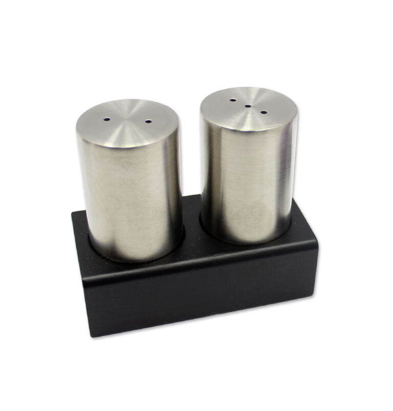 نمکپاش استیل جفتی با پایه فلورانس مشکی