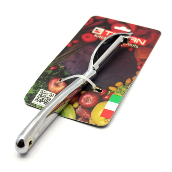 خرید پوستکن مدادی تلن با تیغه استیل تیز و ضدزنگ. خوشدست، سبک و بادوام برای پوستگیری سریع انواع میوه و سبزیجات. انتخابی کاربردی برای هر آشپزخانه.