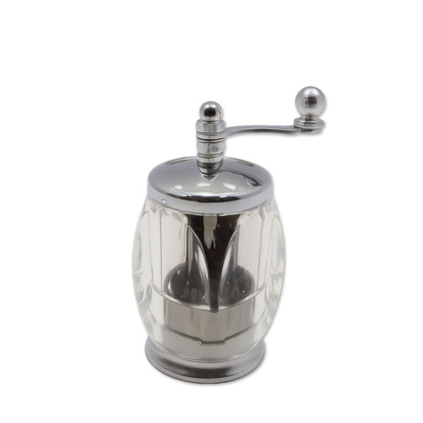 خرید زعفران‌ساب مربع اکریلیک طرح‌دار با بدنه شفاف و تیغه فلزی مقاوم. مناسب برای آسیاب زعفران، فلفل و ادویه‌ها، با طراحی زیبا و بادوام.