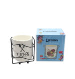 خرید جاقاشقی سرامیکی دسینی با پایه فلزی مقاوم و طراحی شیک. مناسب برای نگهداری قاشق، چنگال و کفگیر. ساخته‌شده از سرامیک مرغوب و قابل شست‌وشو.