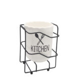 خرید جاقاشقی سرامیکی دسینی با پایه فلزی مقاوم و طراحی شیک. مناسب برای نگهداری قاشق، چنگال و کفگیر. ساخته‌شده از سرامیک مرغوب و قابل شست‌وشو.