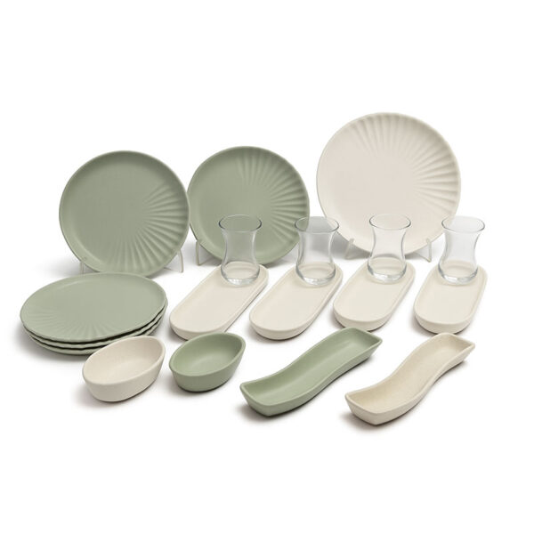 خرید سرویس صبحانه‌خوری صدف ۱۷ پارچه آیسرام با طراحی صدفی شیک، رنگ‌بندی جذاب و کیفیت ممتاز. مناسب پذیرایی، استفاده روزمره و جهیزیه با ظروف کامل و مقاوم.