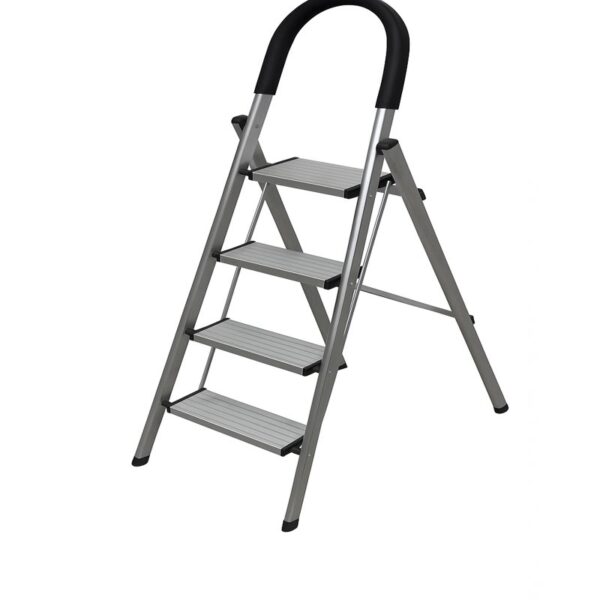 خرید نردبان آلومینیومی ۴ پله آترون با طراحی سبک و مقاوم. دارای پله‌های ضدلغزش، دسته‌ی نرم و ایمن، مناسب برای استفاده در منزل، فروشگاه و کارگاه. قیمت عالی و کیفیت تضمینی.
