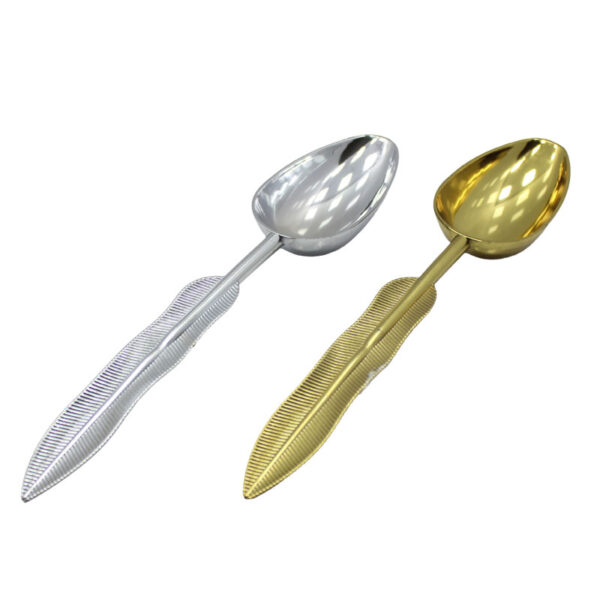 قاشق آجیل‌خوری برنجی در دو رنگ طلایی و نقره‌ای | ظرافت در پذیرایی