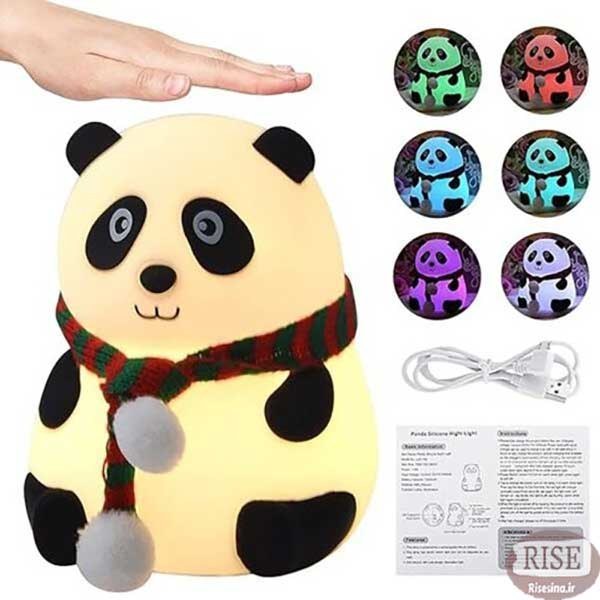 چراغ خواب پاندا شال‌دار فانتزی؛ نور ملایم و دکور دوست‌داشتنی اتاق خواب